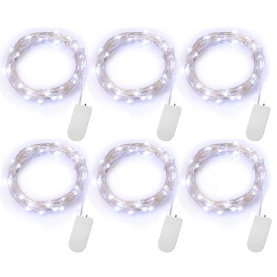 党装飾のための6つのPCSの涼しく白い電池式の導かれたひもライト